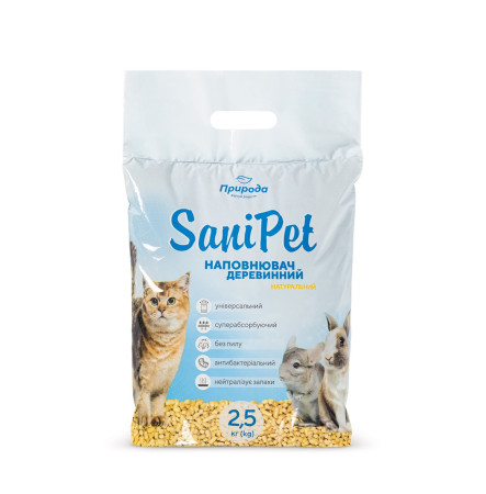 Природа Sani Pet Наповнювач деревний Універсальний 2,5 кг